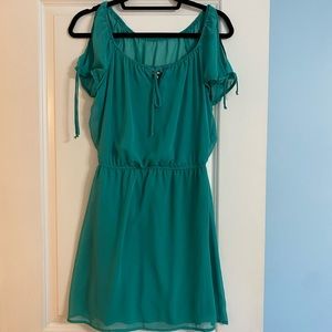 Speeckless Green Cold Shoulder Mini Dress